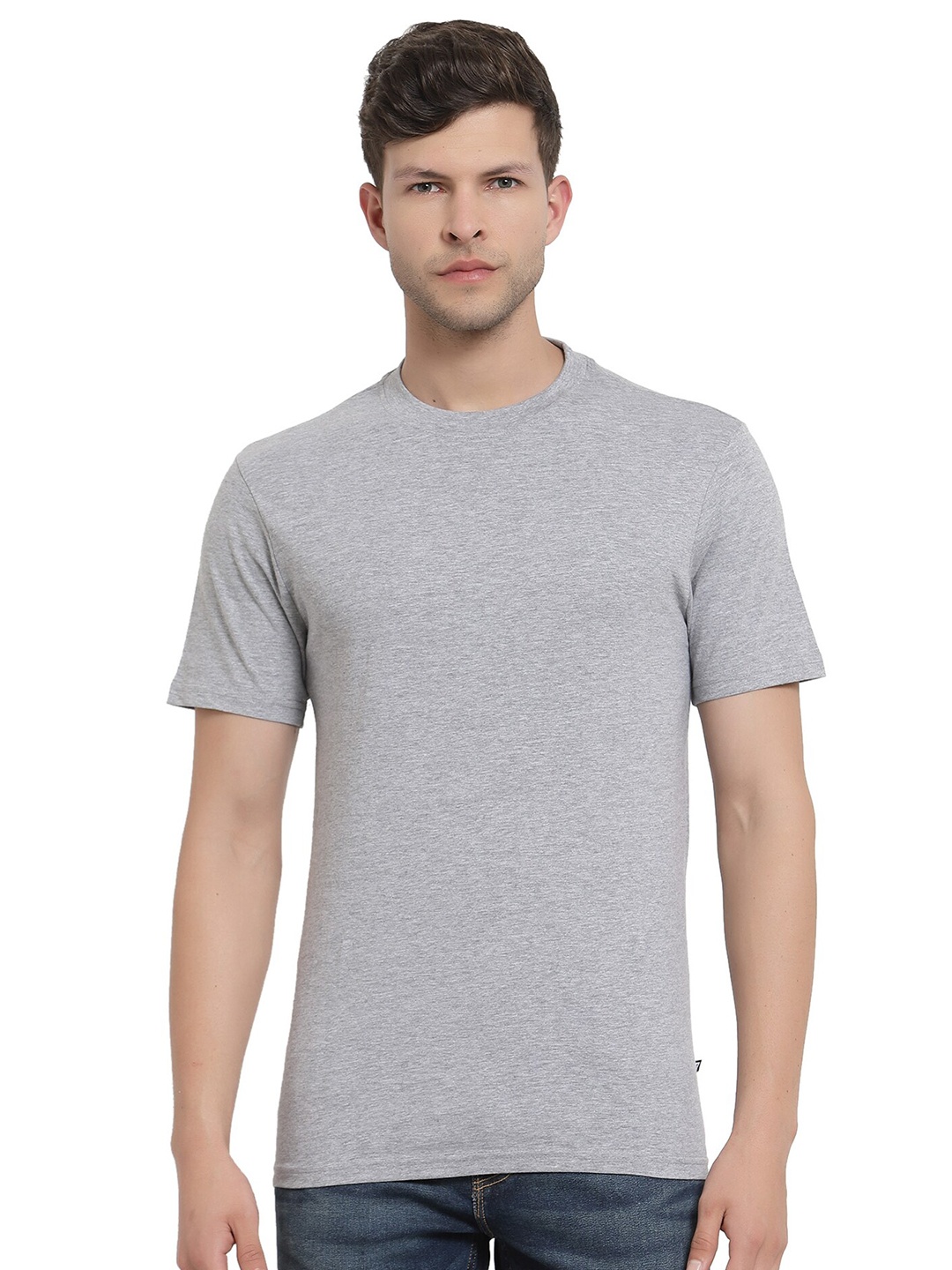 

PROTEENS Men Grey Solid T-shirt