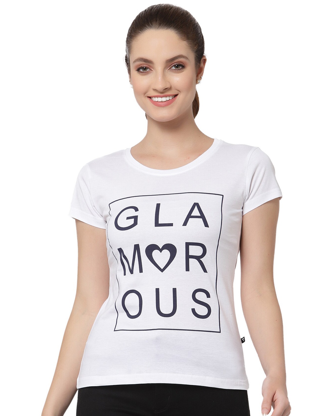 

PROTEENS Women White Typography Printed Cotton T-shirt