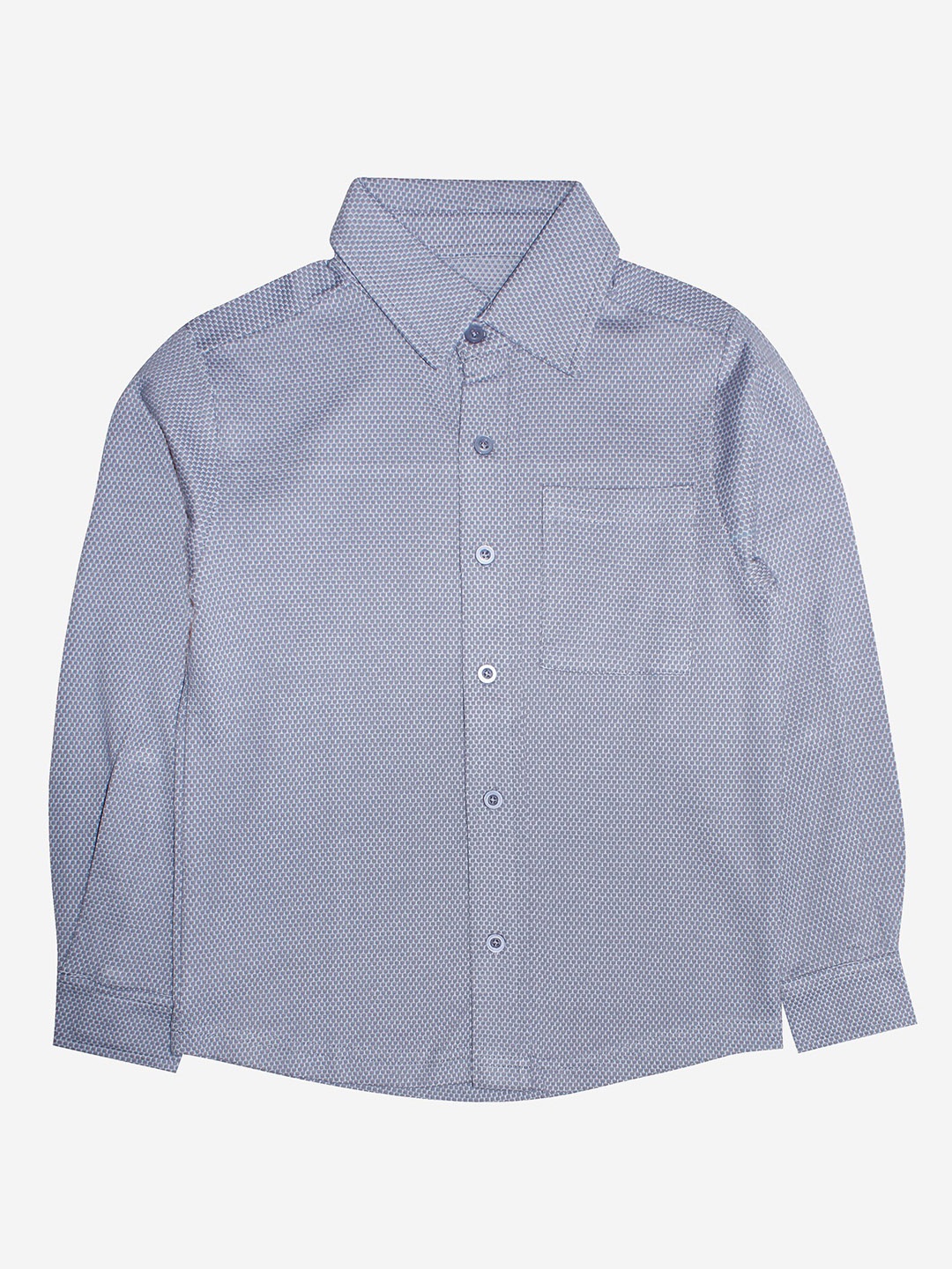 

KiddoPanti Boys Grey Smart Printed Pure Cotton Casual Shirt