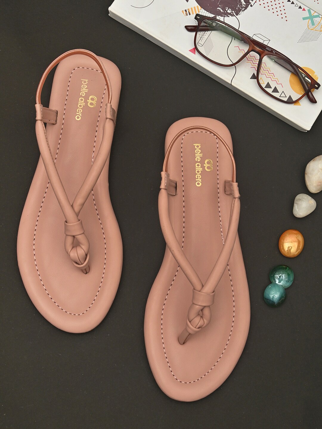 

pelle albero Women Peach-Coloured Open Toe Flats