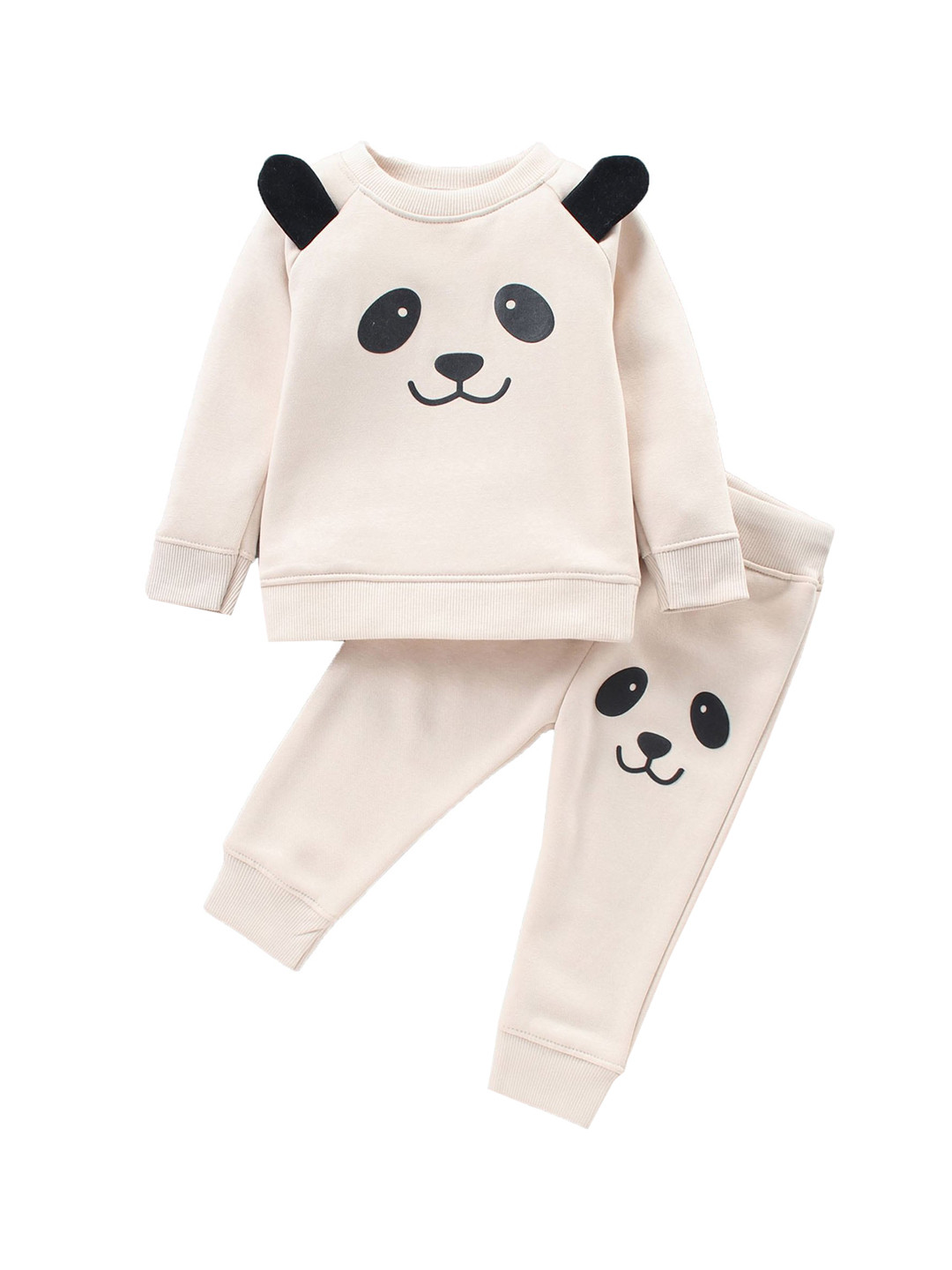 

TONYBOY Boys Beige & Black Pure Cotton Printed Night Suit