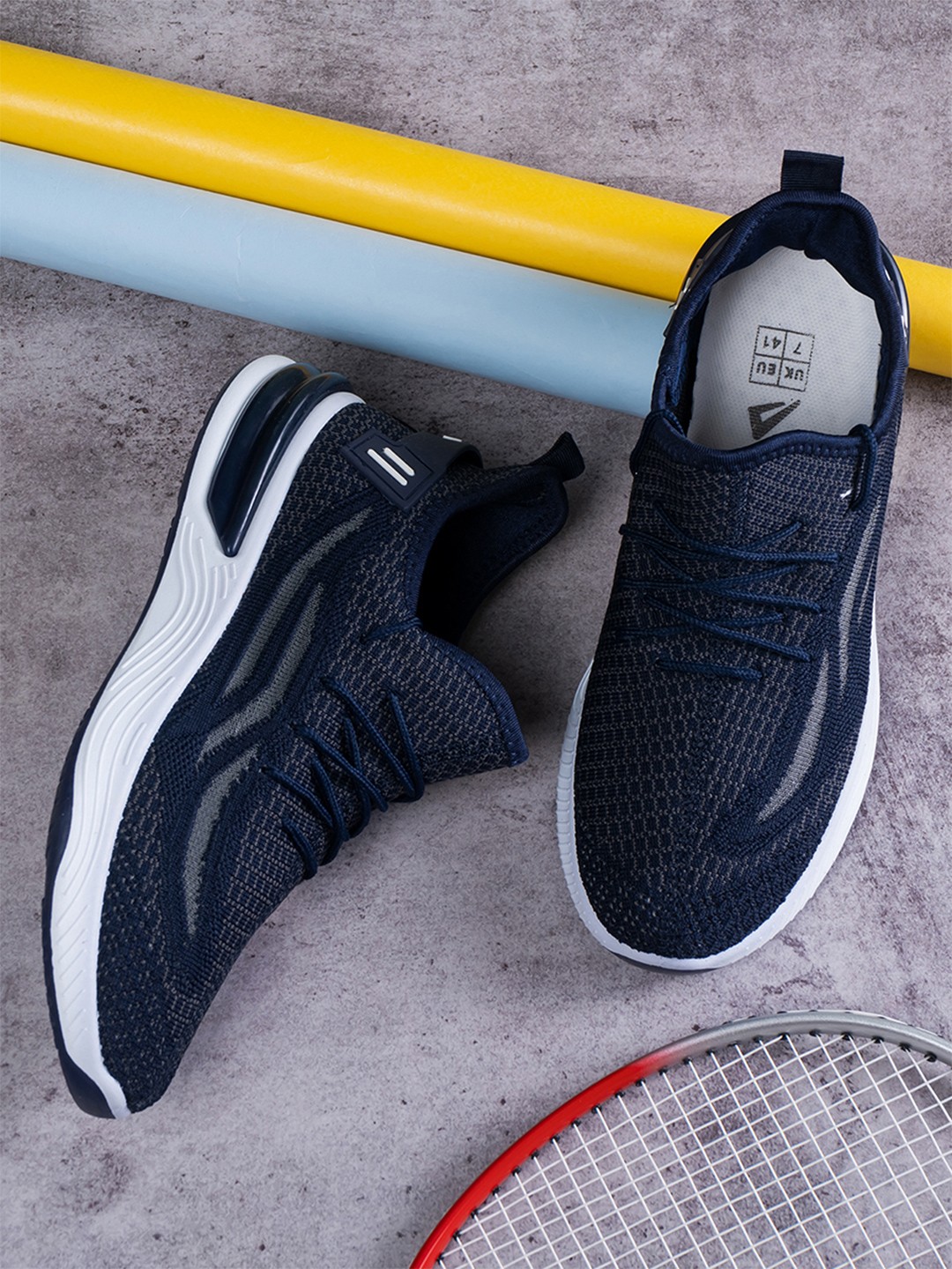 

IMPAKTO Men Mesh Running Shoes, Navy blue