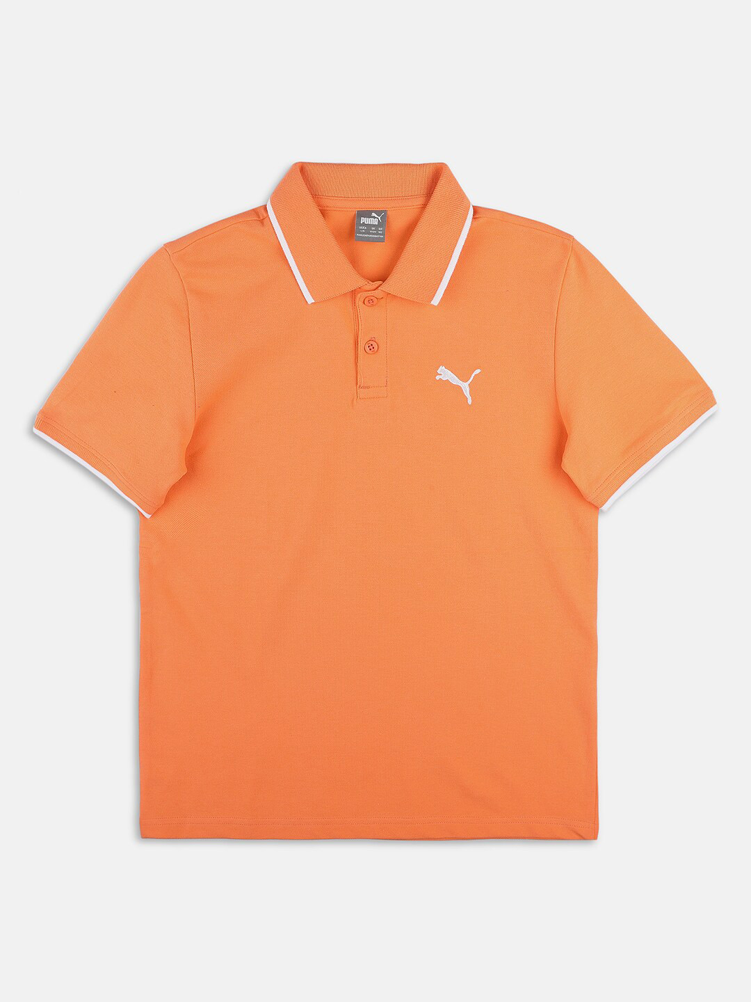 

Puma Boys Polo Collar Regular Fit Cotton T-shirt, Orange