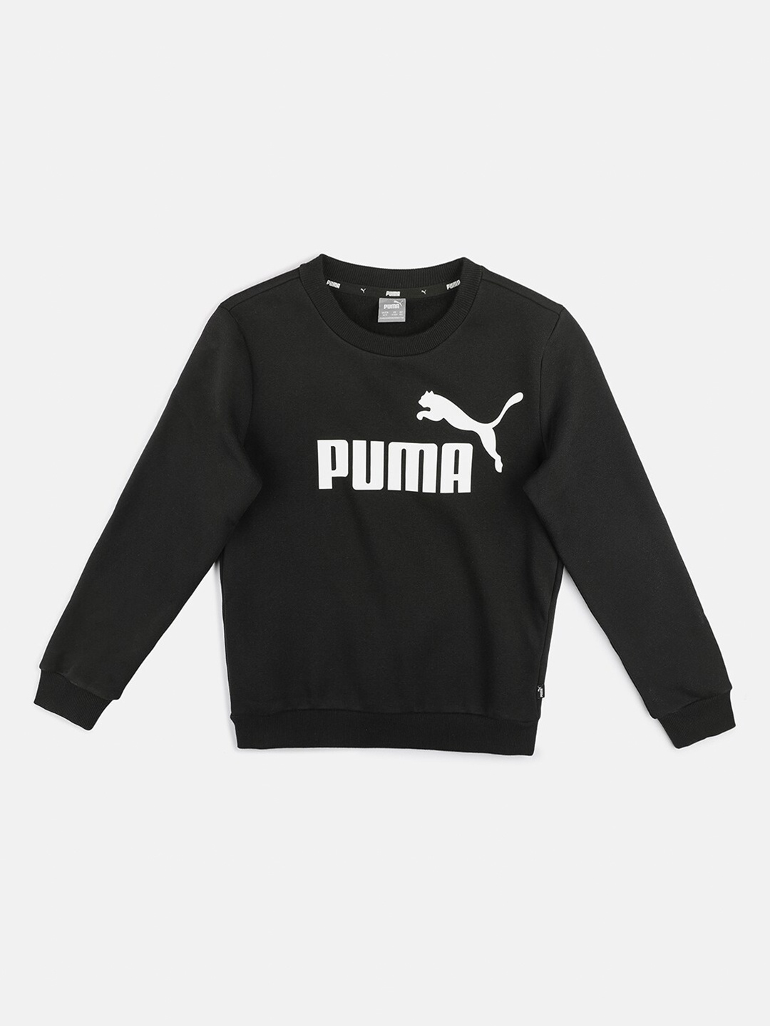 

Puma Boys Black Printed Essential Big Logo Crew Sweatshirt