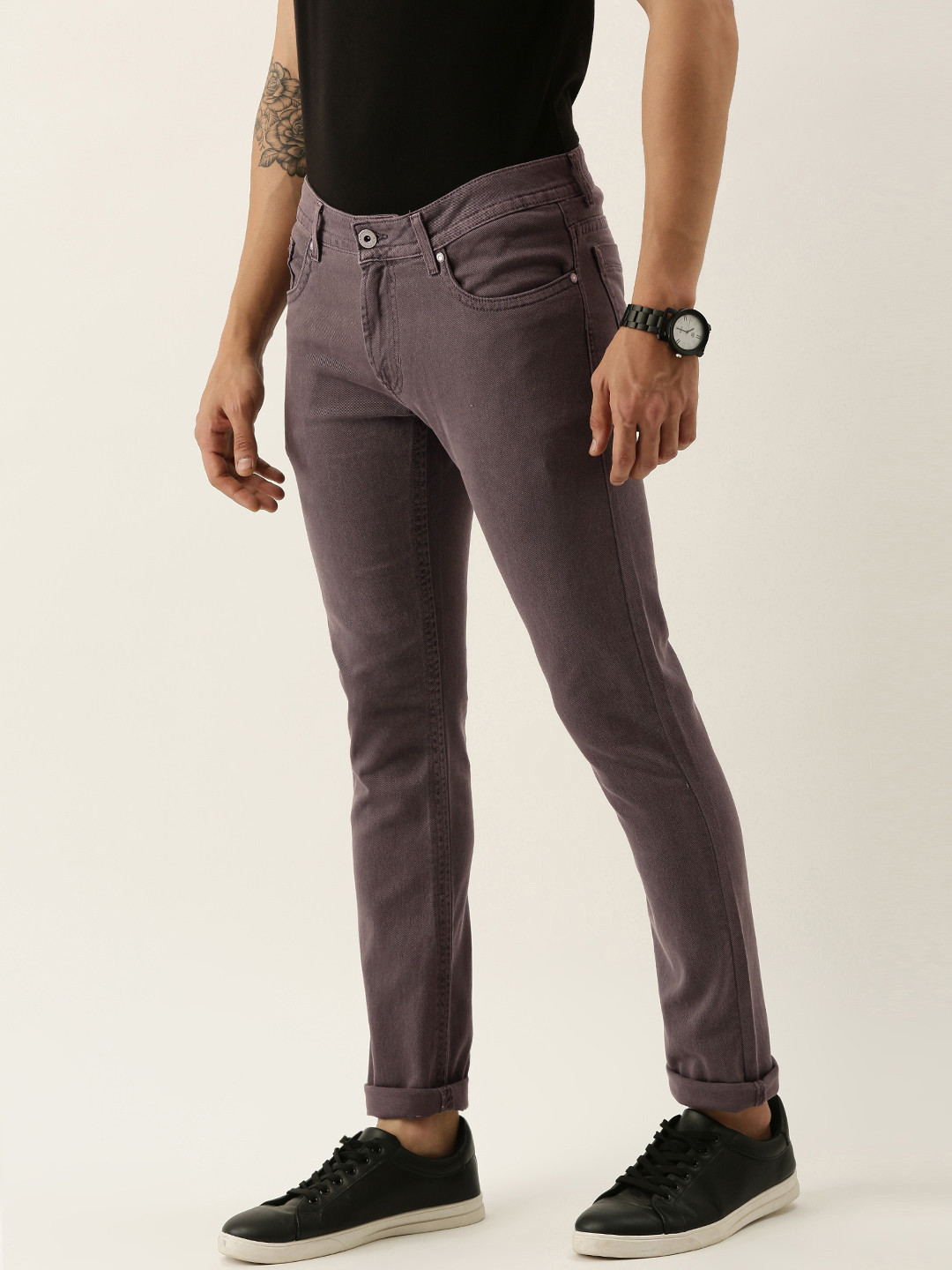 

Peter England Casuals Men Grey Skinny Fit Mid-Rise Clean Look Stretchable Jeans