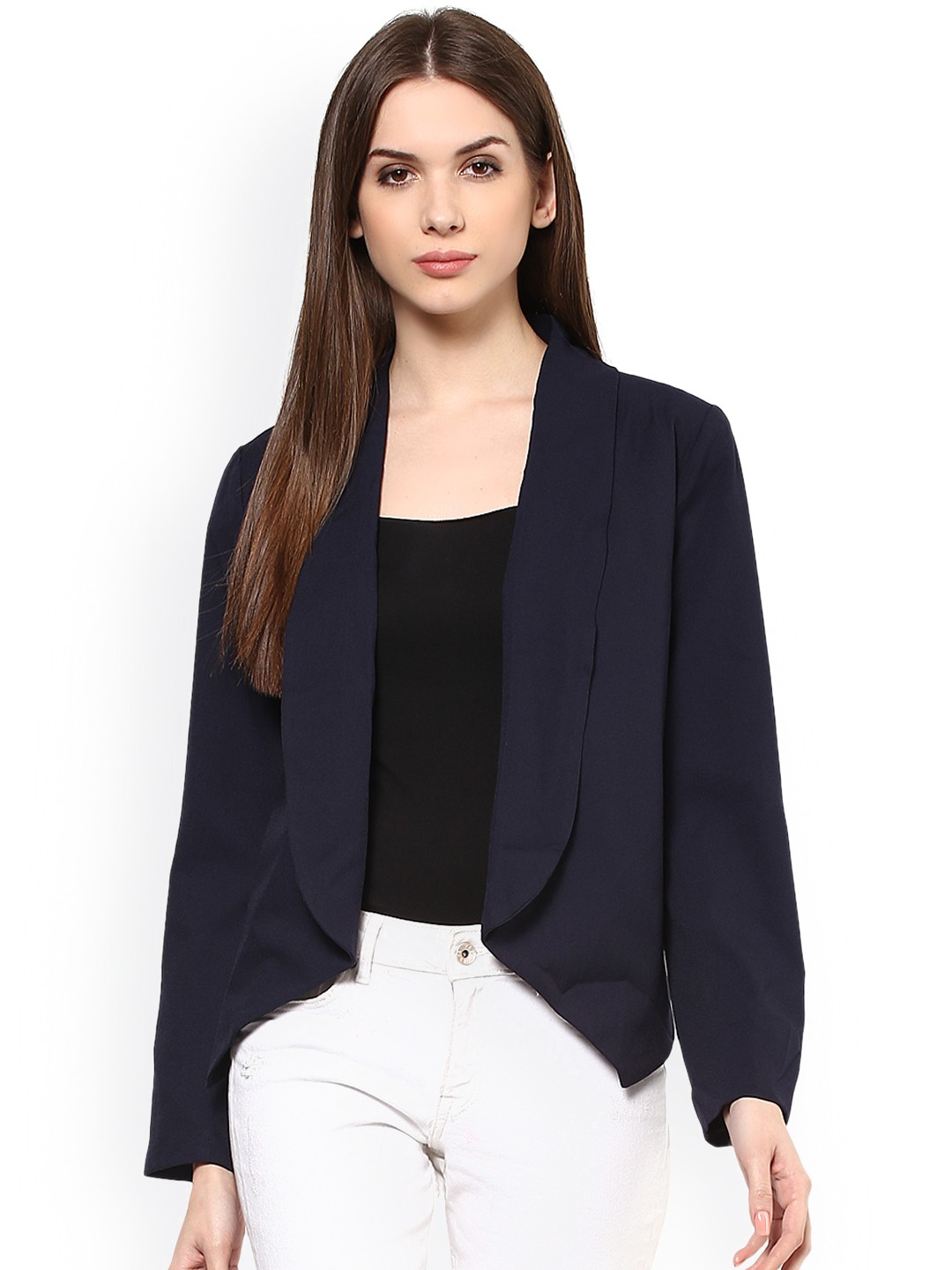 

Harpa Navy Open Front Jacket, Navy blue