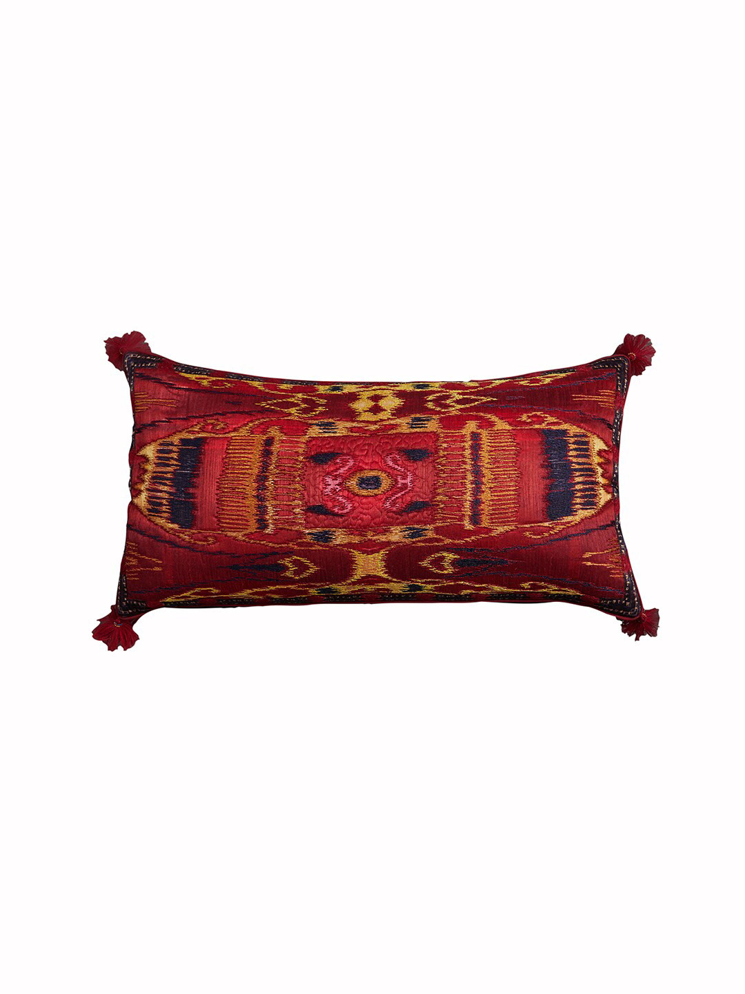 

Ritu Kumar Red & Yellow Self Design Silk Rectangle Cushion Covers With Filler