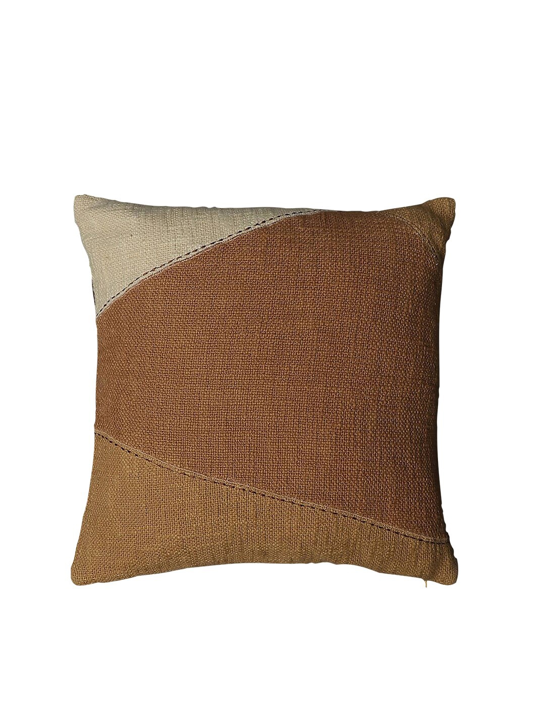 

Ritu Kumar Off White & Brown Geometric Square Cushion Covers