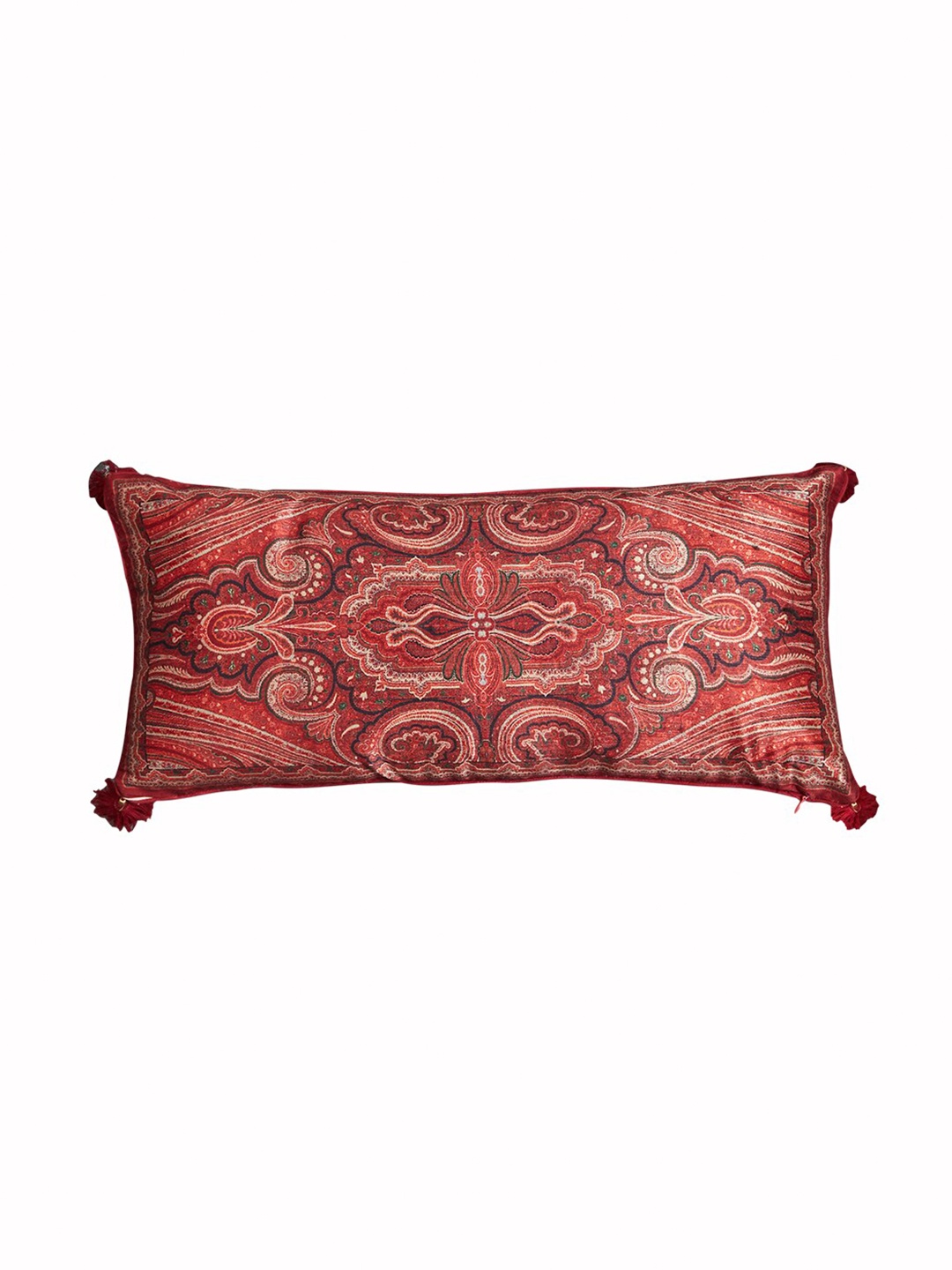 

Ritu Kumar Maroon & Cream Ethnic Motifs Silk Rectangle Cushion Covers with Filler