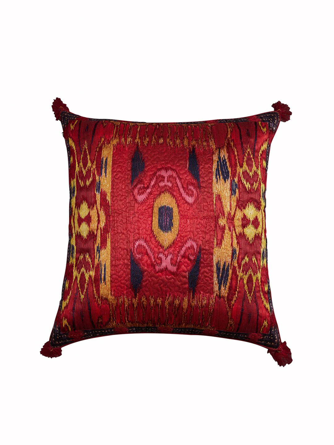 

Ritu Kumar Red & Blue Square Cushion Cover With Filler