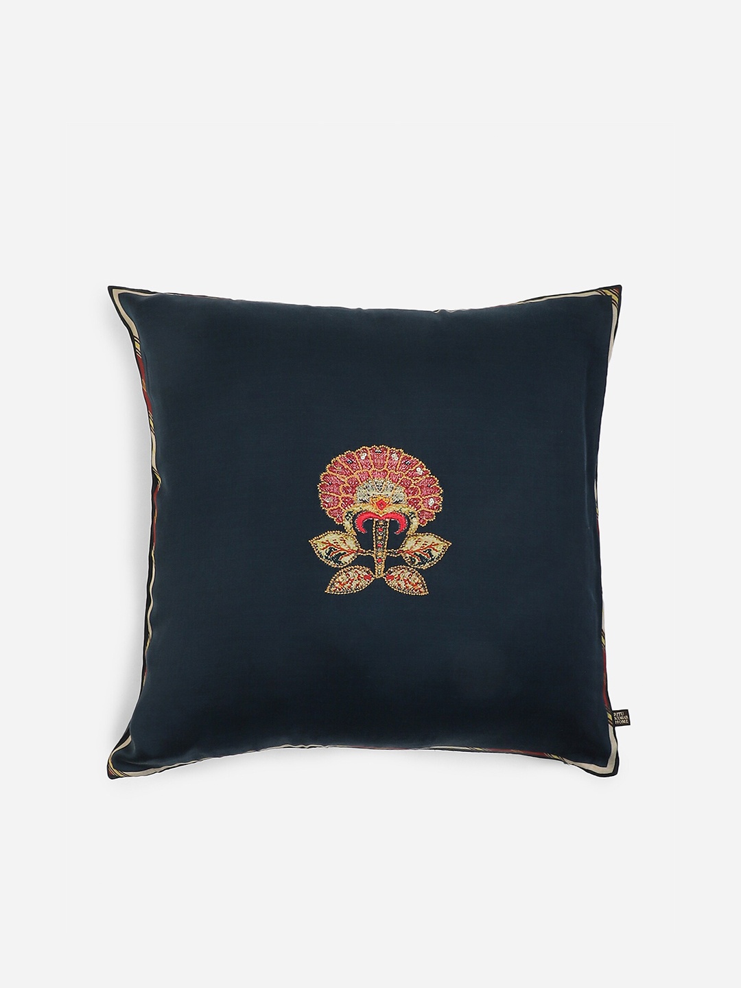 

Ritu Kumar Blue & Red Embroidered Satin Square Cushion Covers