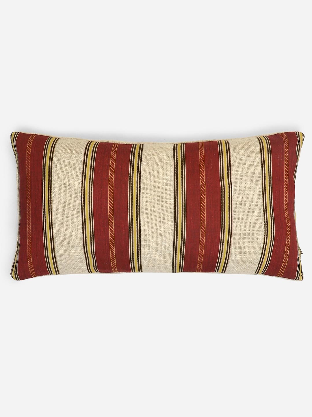 

Ritu Kumar Off White & Red Striped Rectangle Cushion Covers