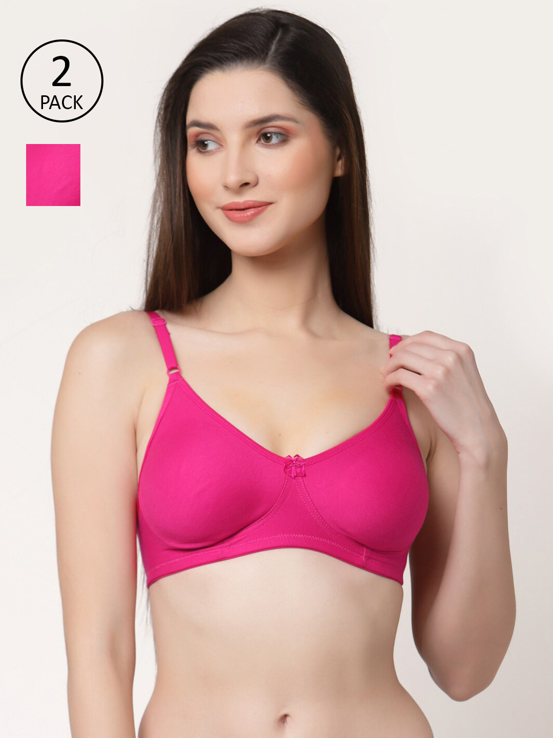 

Floret Pack of 2 Magenta Non Padded Non-Wired Bra