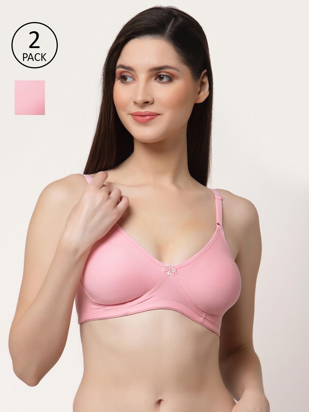 

Floret Pack of 2 Pink Non Padded Non-Wired Bra