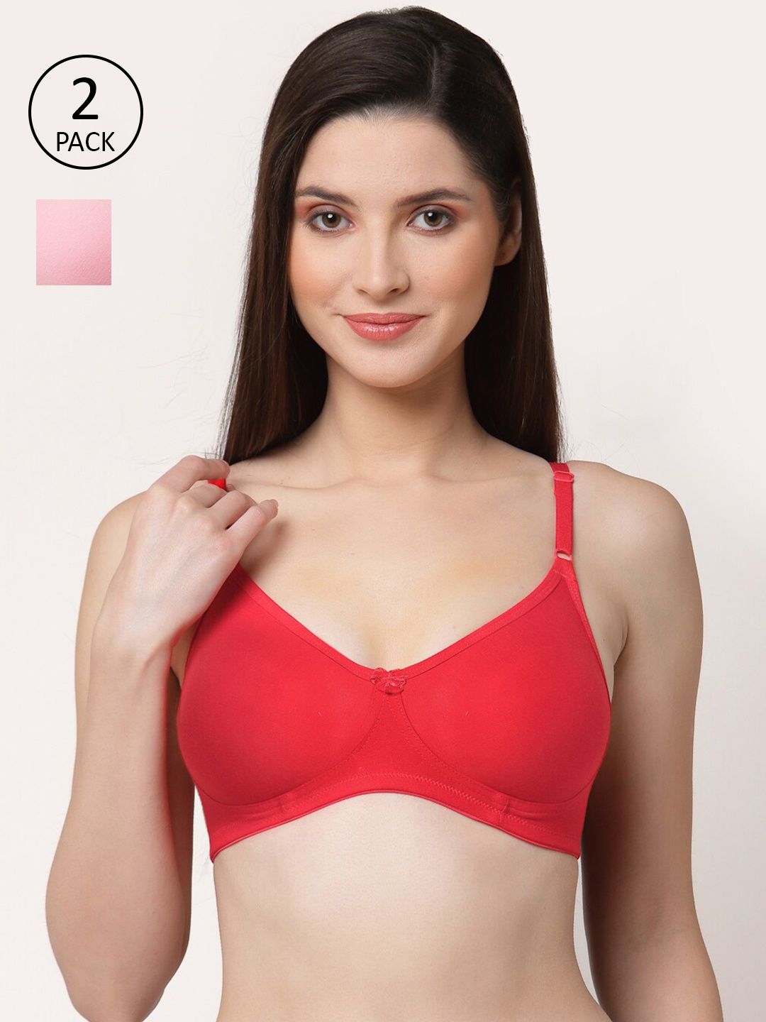 

Floret Pack of 2 T-shirt Bra, Red