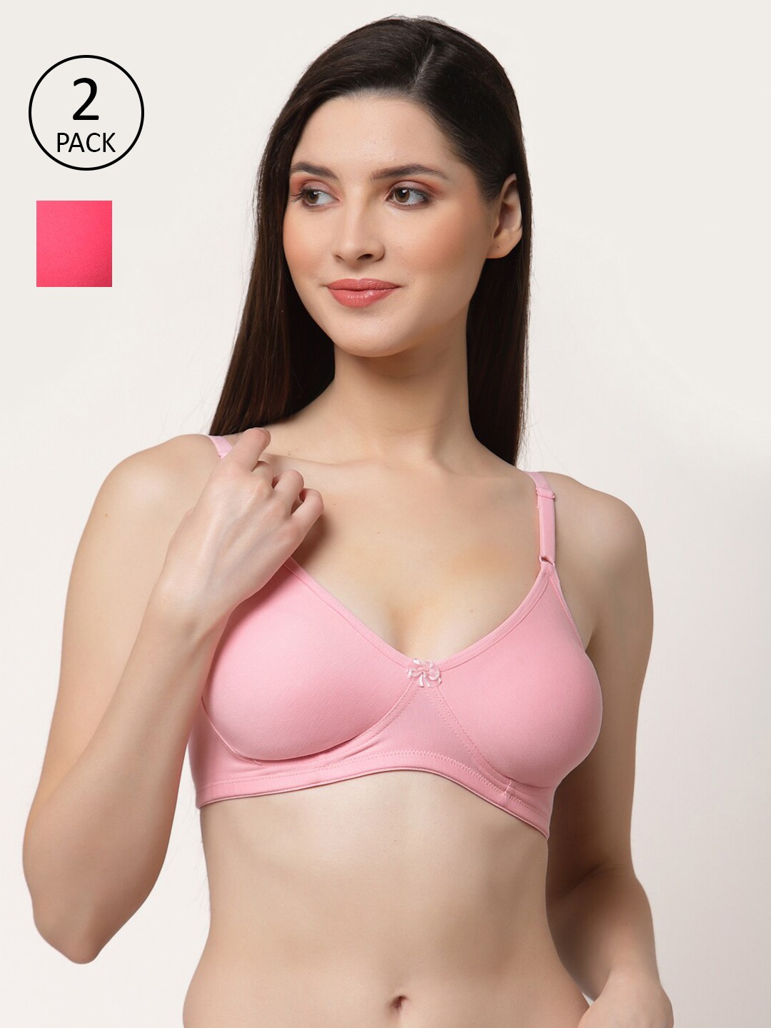 

Floret Pack of 2 T-shirt Bra, Pink
