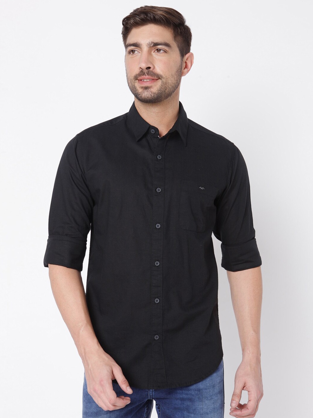 

Mufti Men Black Slim Fit Casual Shirt
