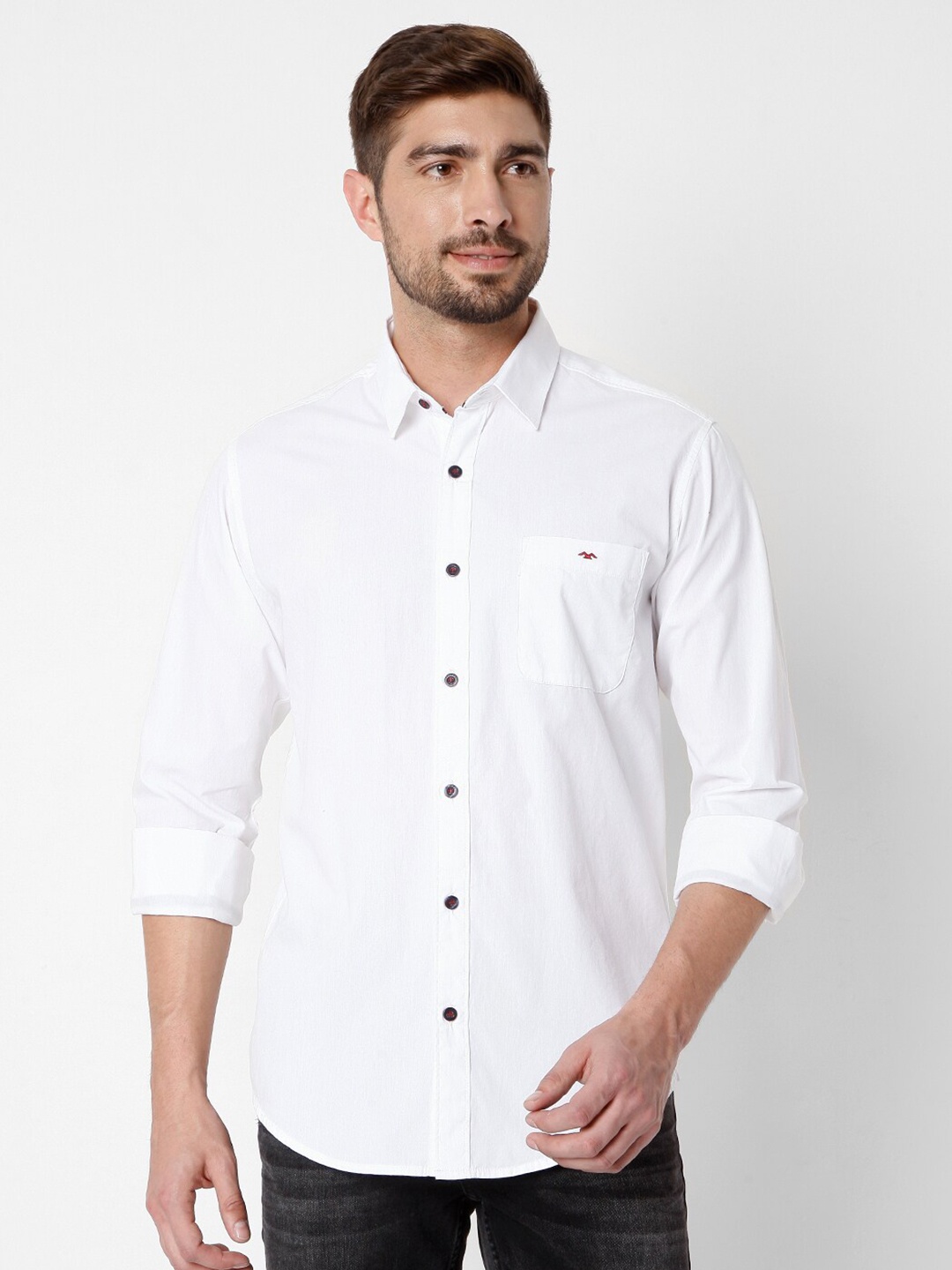 

Mufti Men White Slim Fit Casual Cotton Shirt