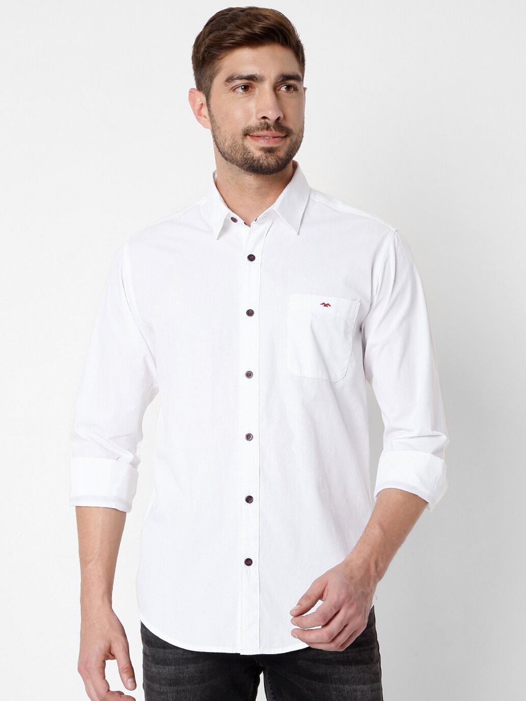 

Mufti Men White Slim Fit Casual Cotton Shirt