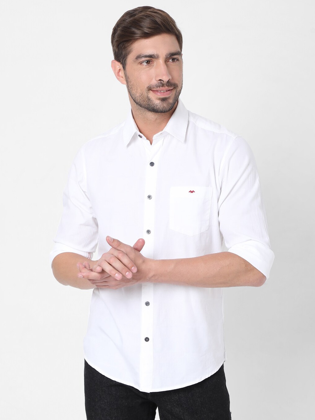 

Mufti Men Off White Slim Fit Cotton Casual Shirt