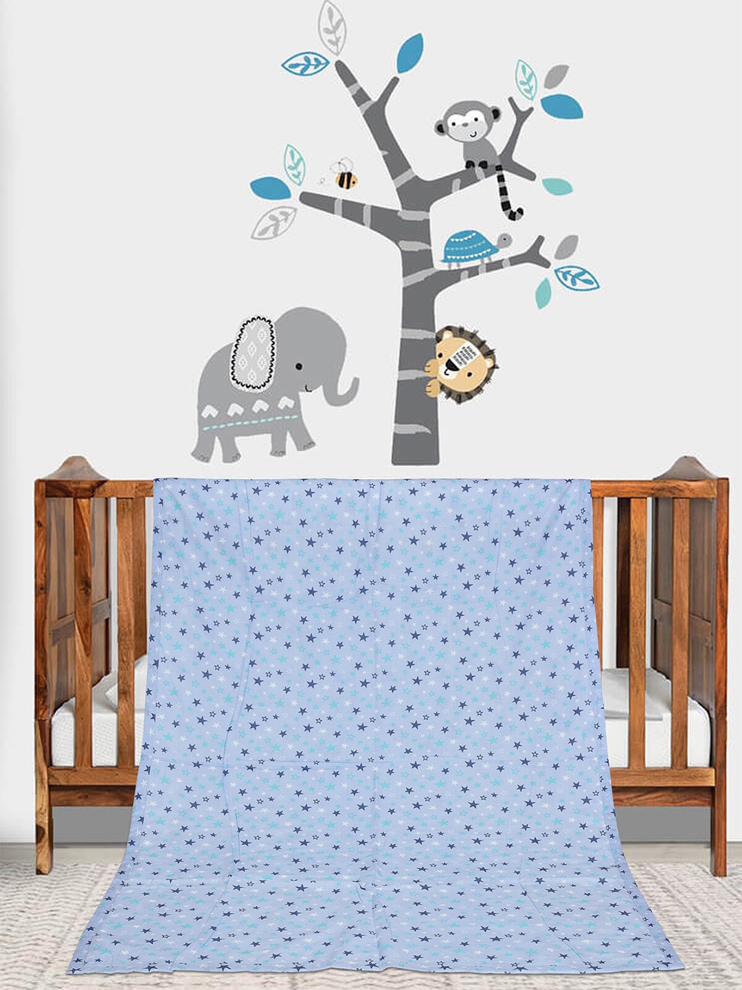 

Florida Blue Cartoon Characters AC Room Cotton 120 GSM Single Bed Dohar