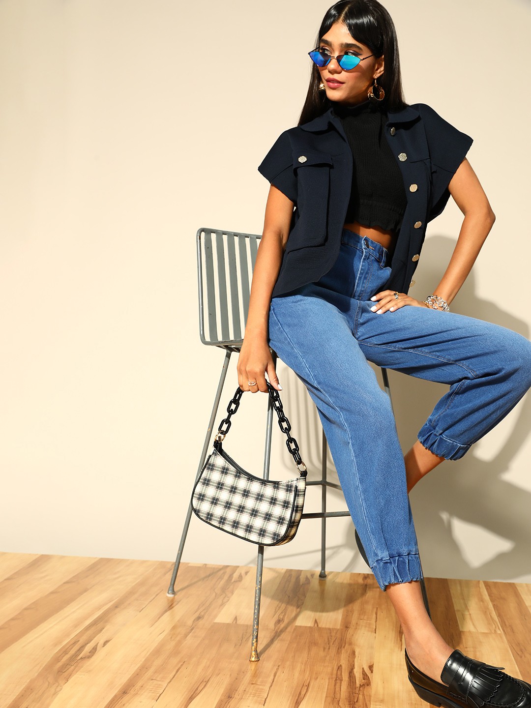 

plusS Women Stunning Blue Jogger Fit Stretchable Jeans