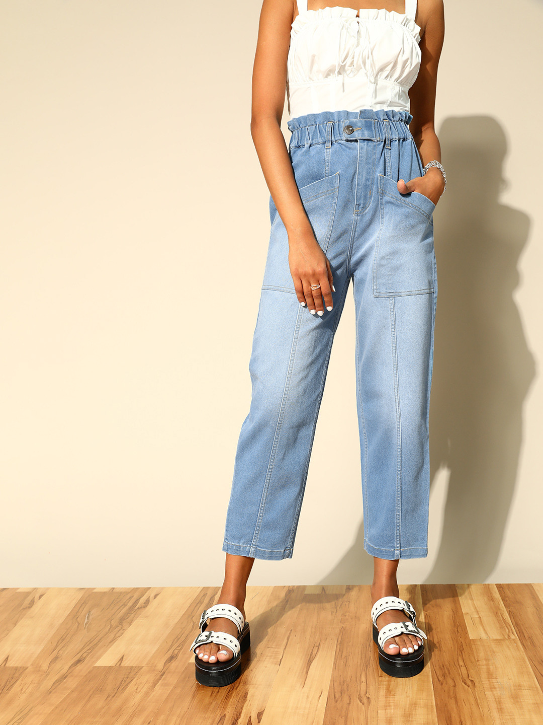

plusS Women Stunning Blue Straight Fit Stretchable Jeans