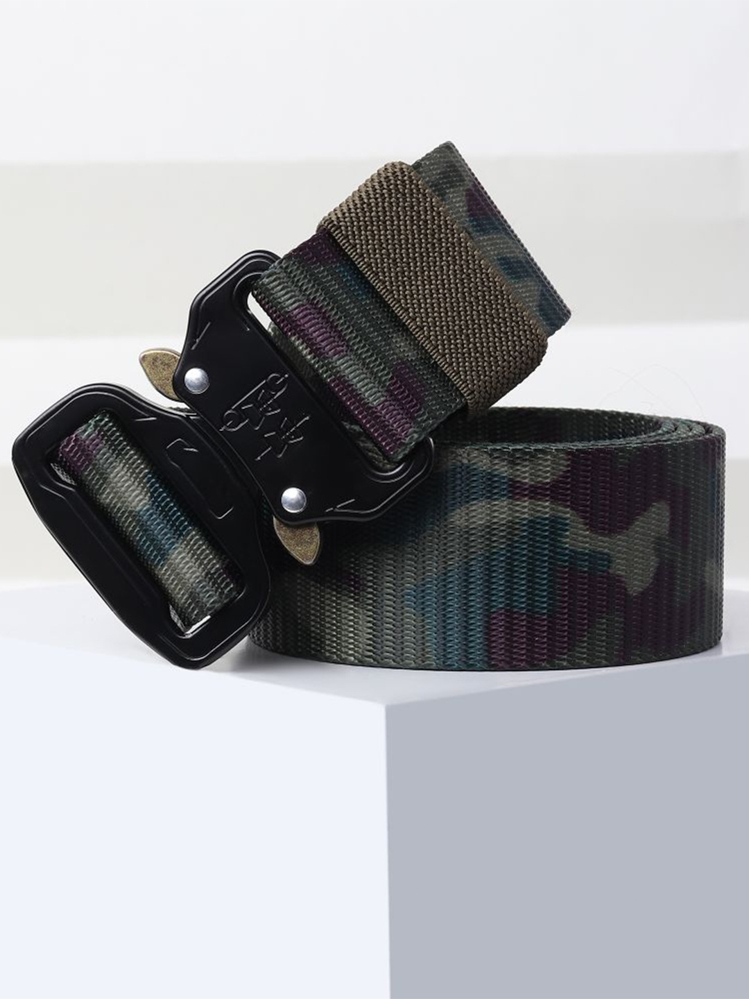 

Kastner Men Purple & Grey Printed Army Tactical Belt