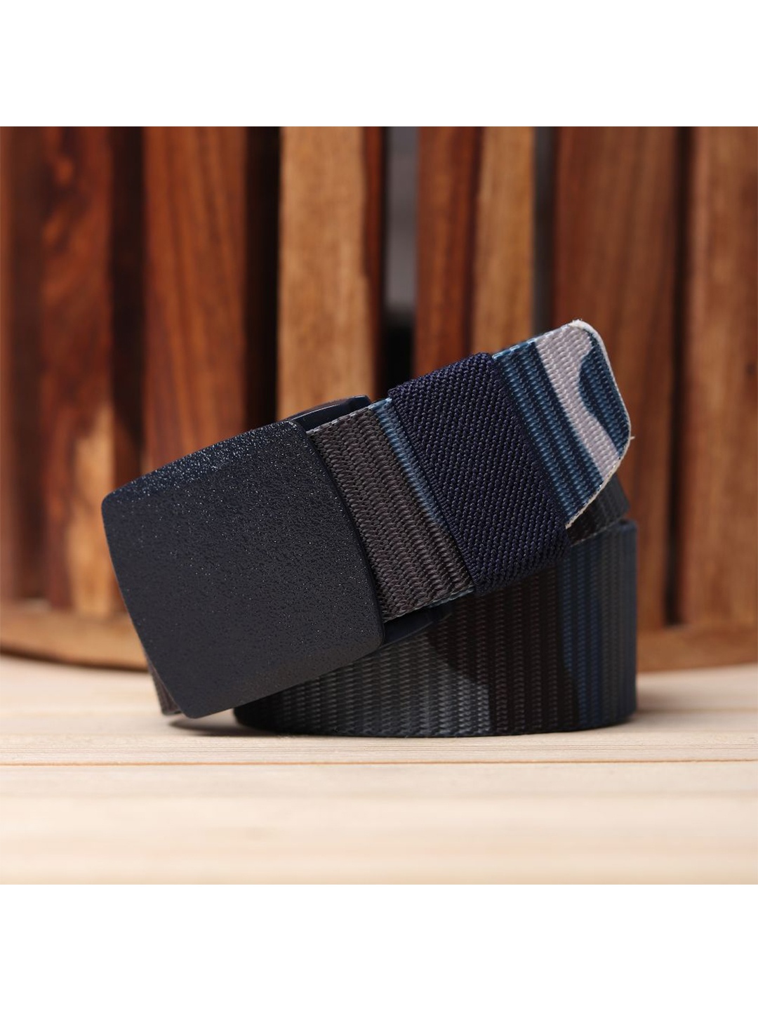 

Kastner Men Blue & Grey Printed Canvas Army Tactical Belt