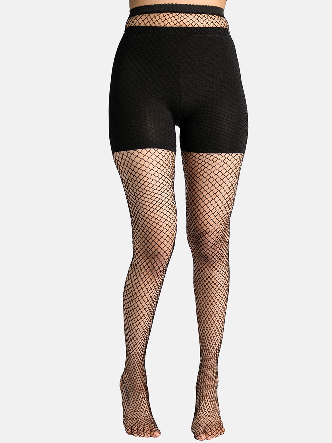 

Theater Women Black Solid Fishnet Pantyhose Stockings