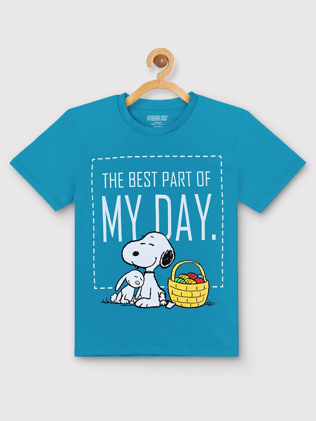 

Kids Ville Boys Blue Peanuts Printed Pure Cotton T-shirt