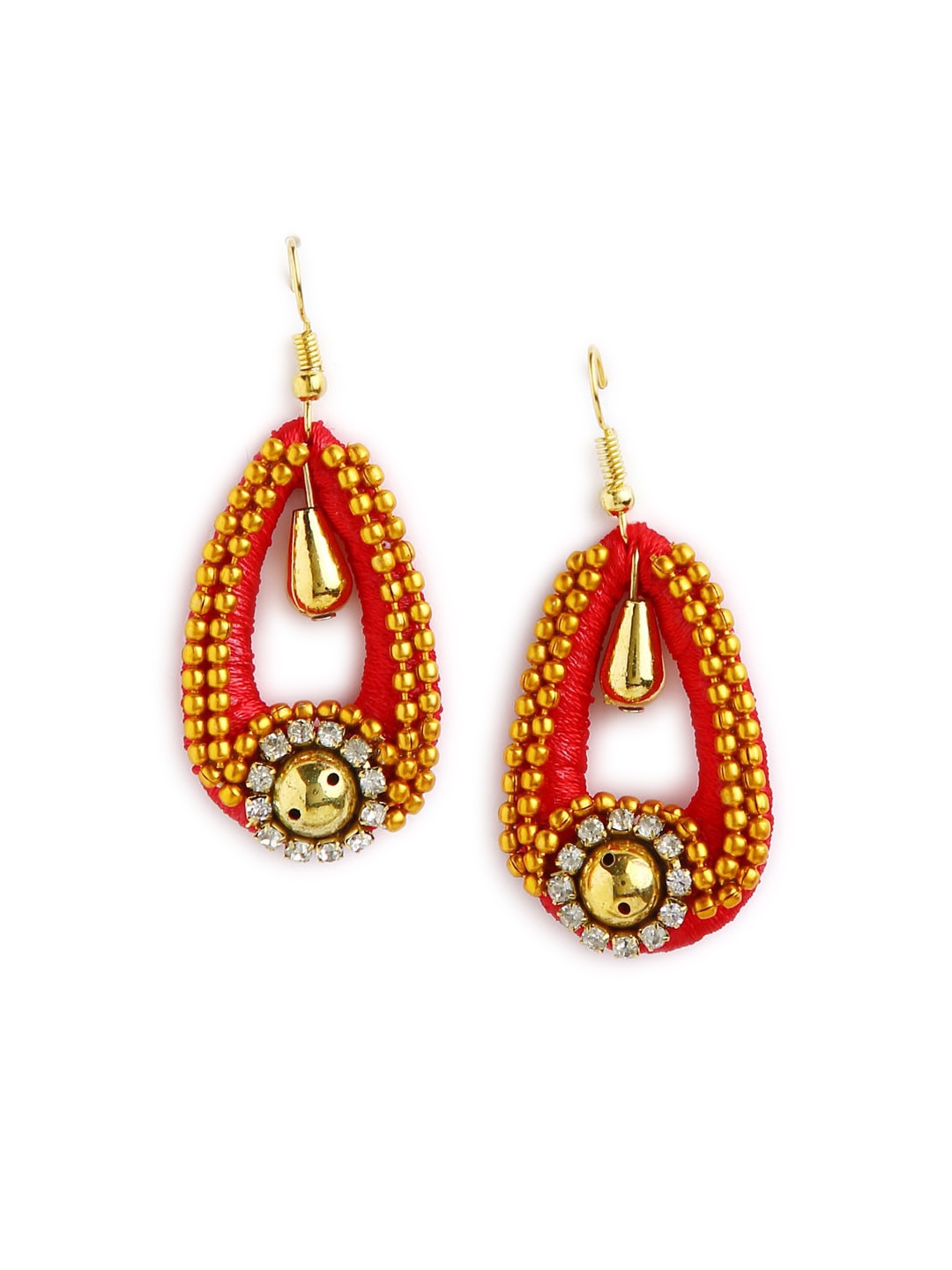 

AKSHARA Red Contemporary Drop Earrings