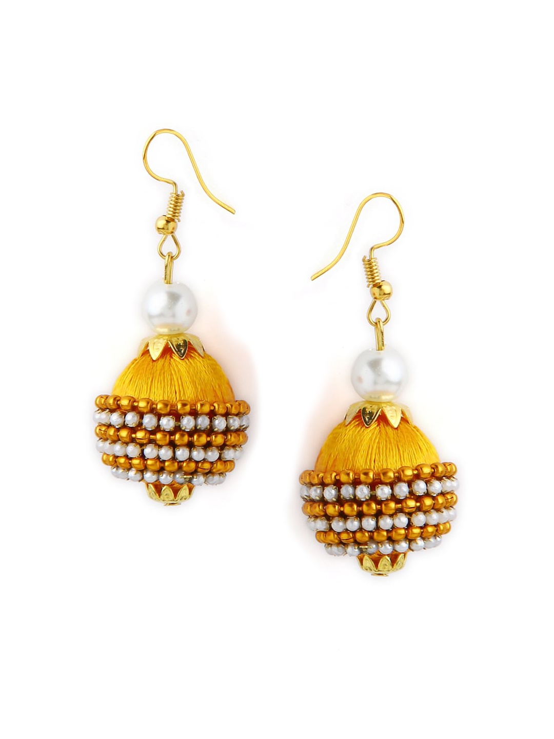 

AKSHARA Gold-Toned Embellished Drop Earrings