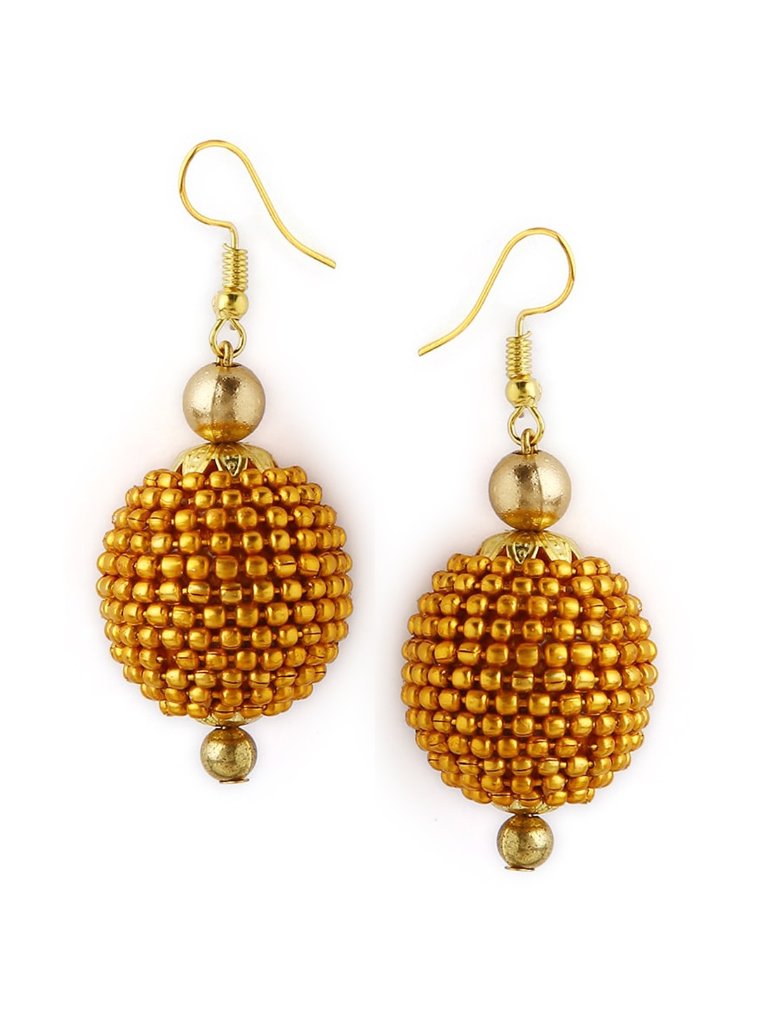 

AKSHARA Gold-Toned Dome Shaped Drop Earrings