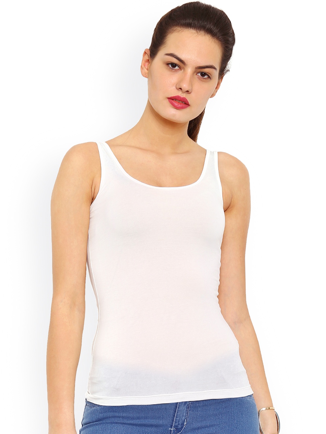 

De Moza Off-White Tank Top