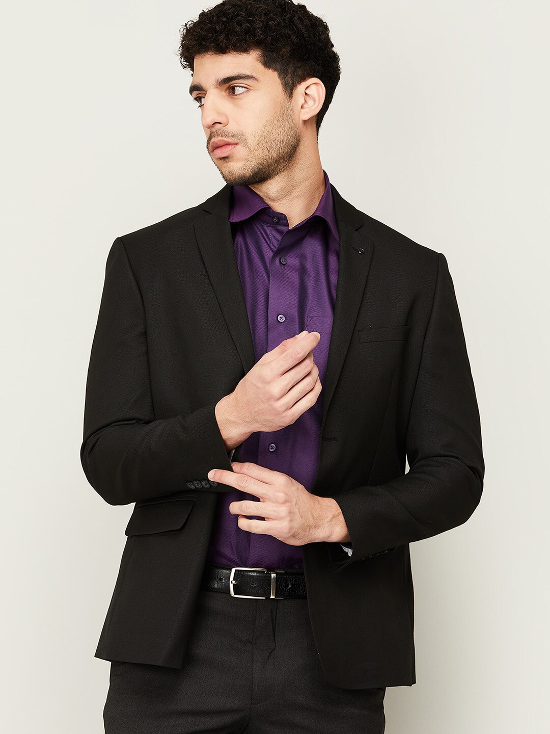 

CODE by Lifestyle Men Black Solid Slim Fit Single Breasted Blazer