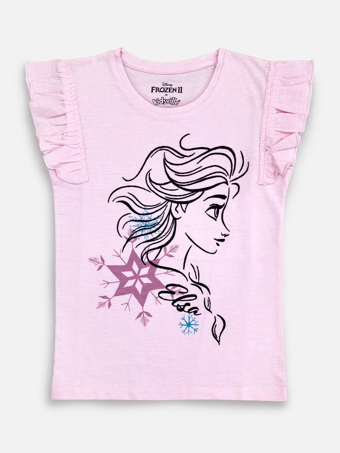 

Kids Ville Girls Pink Frozen Featured Tshirt