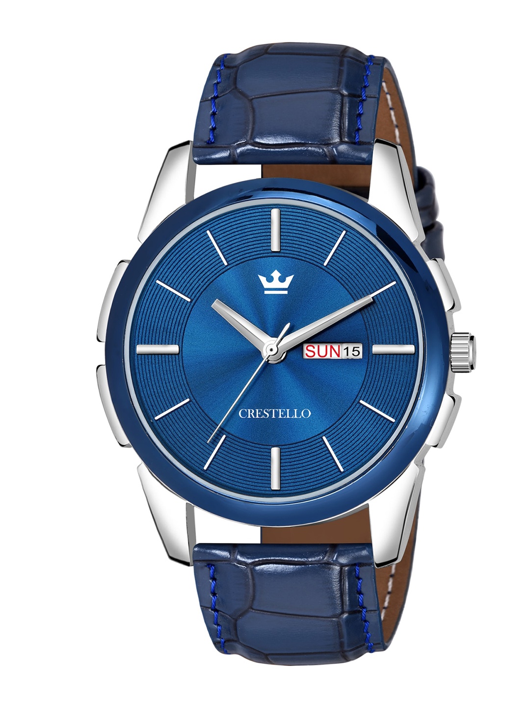 

CRESTELLO Men Blue Brass Dial & Straps Analogue Watch CR-GR010-BLUE