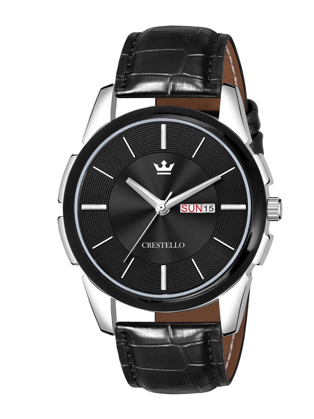 

CRESTELLO Men Black Brass Dial & Straps Analogue Watch CR-GR010-BLACK