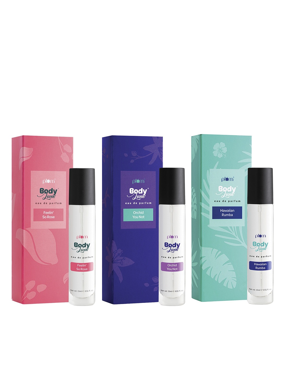 

Plum Set of 3 BodyLovin' Eau De Parfum 15 ml each, Pink