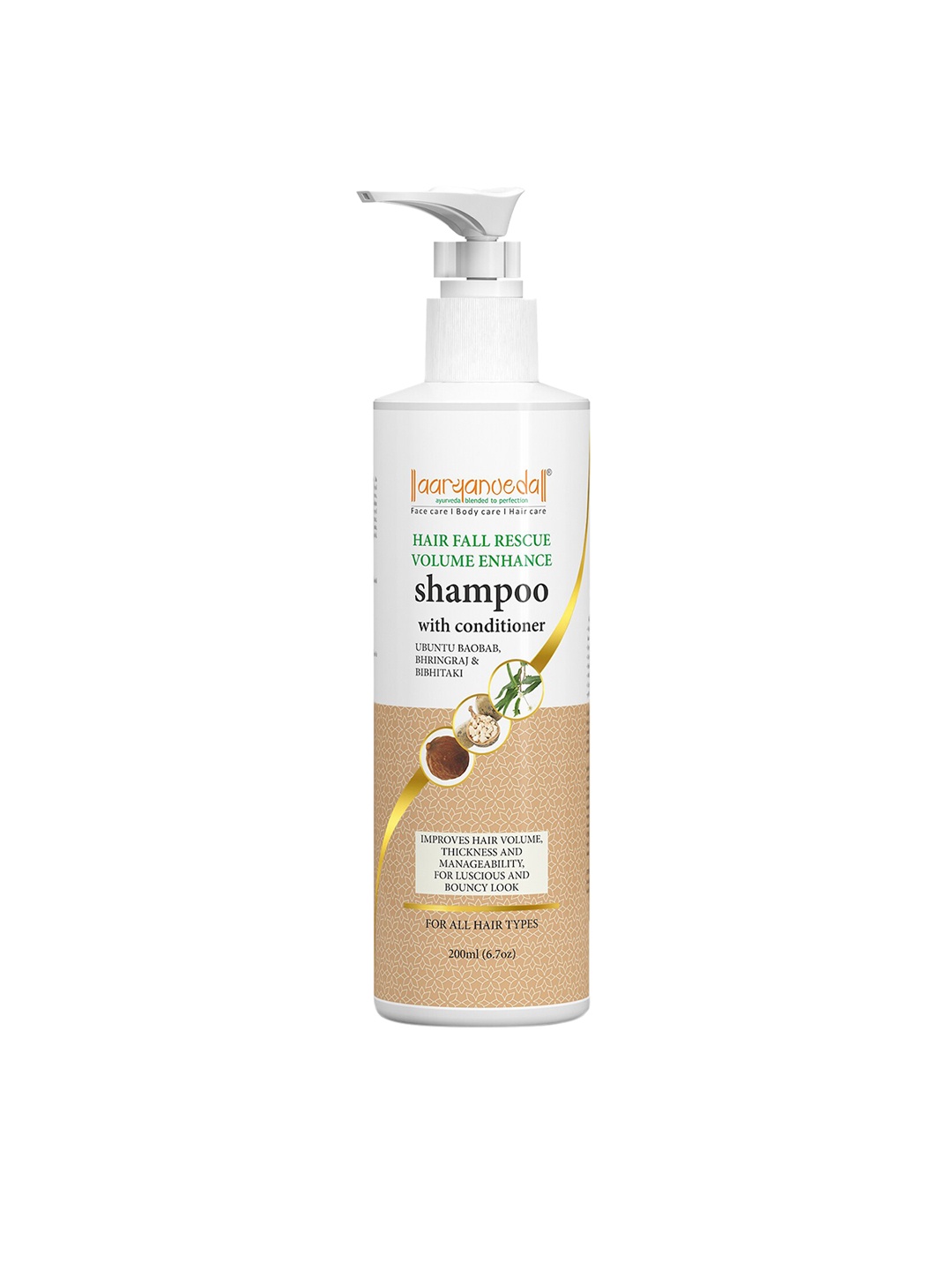 

Aryanveda Hair Fall Rescue Shampoo-Conditioner for Hair Volume with Bhringraj - 200 ml, White