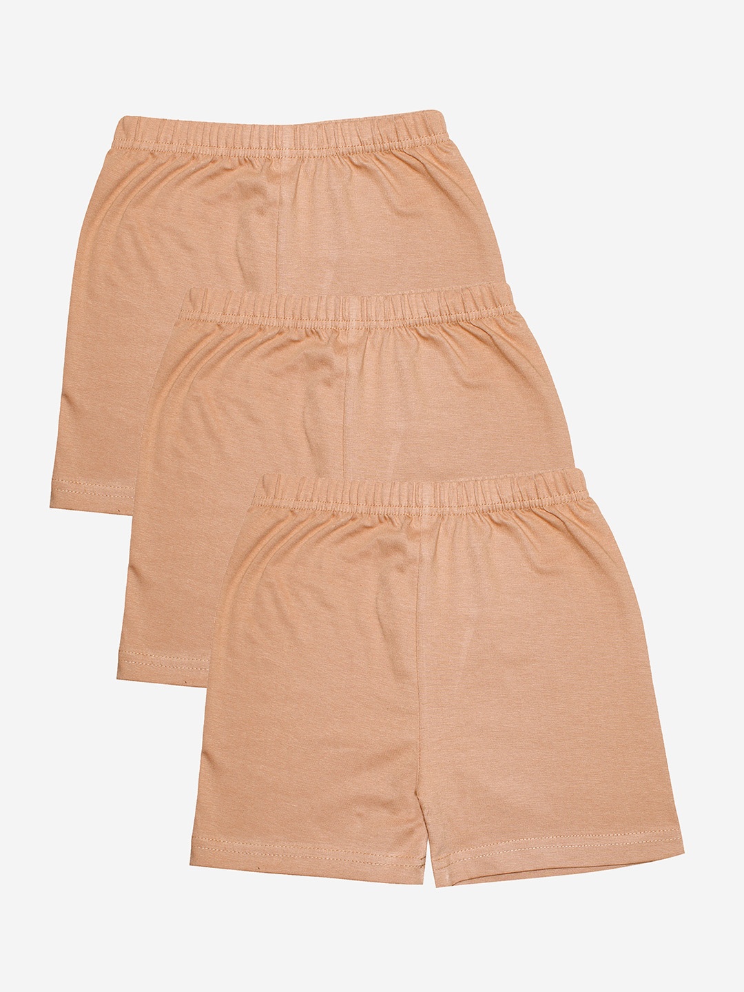 

KiddoPanti Girls Pack Of 3 Sports Shorts, Beige