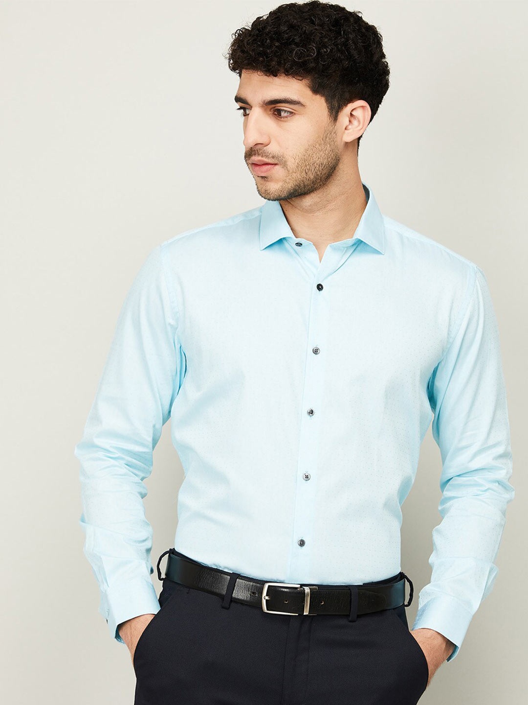 

CODE by Lifestyle Men Blue Printed Cotton Casual Shirt