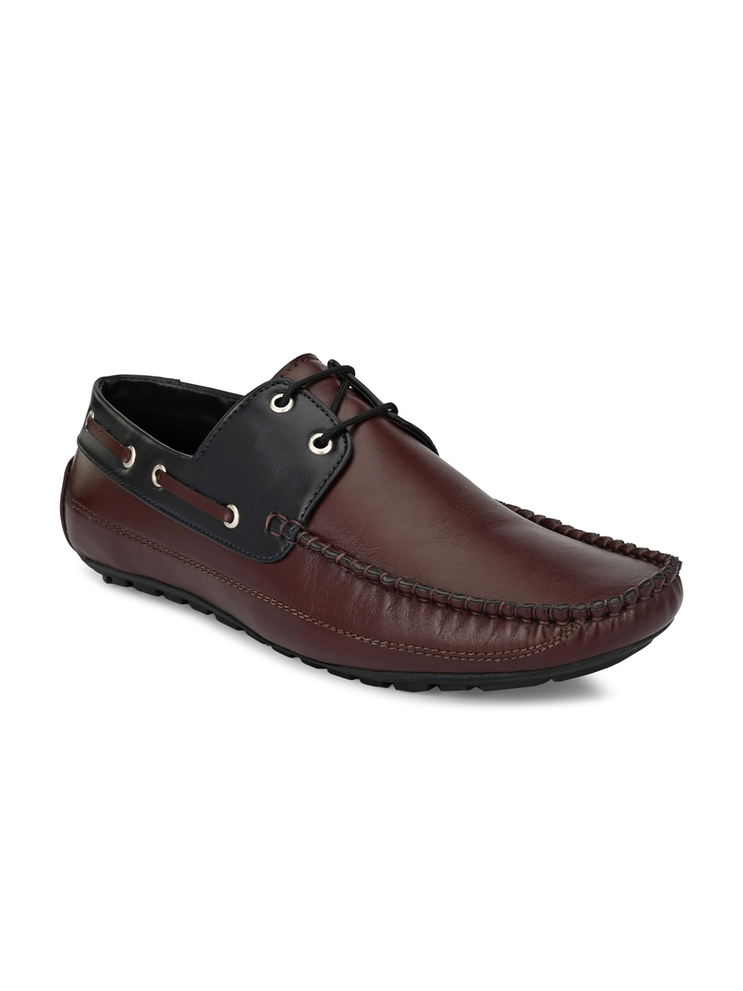 

UNDERROUTE Men Burgundy Synthetic Leather Lace-Up Driving Shoes