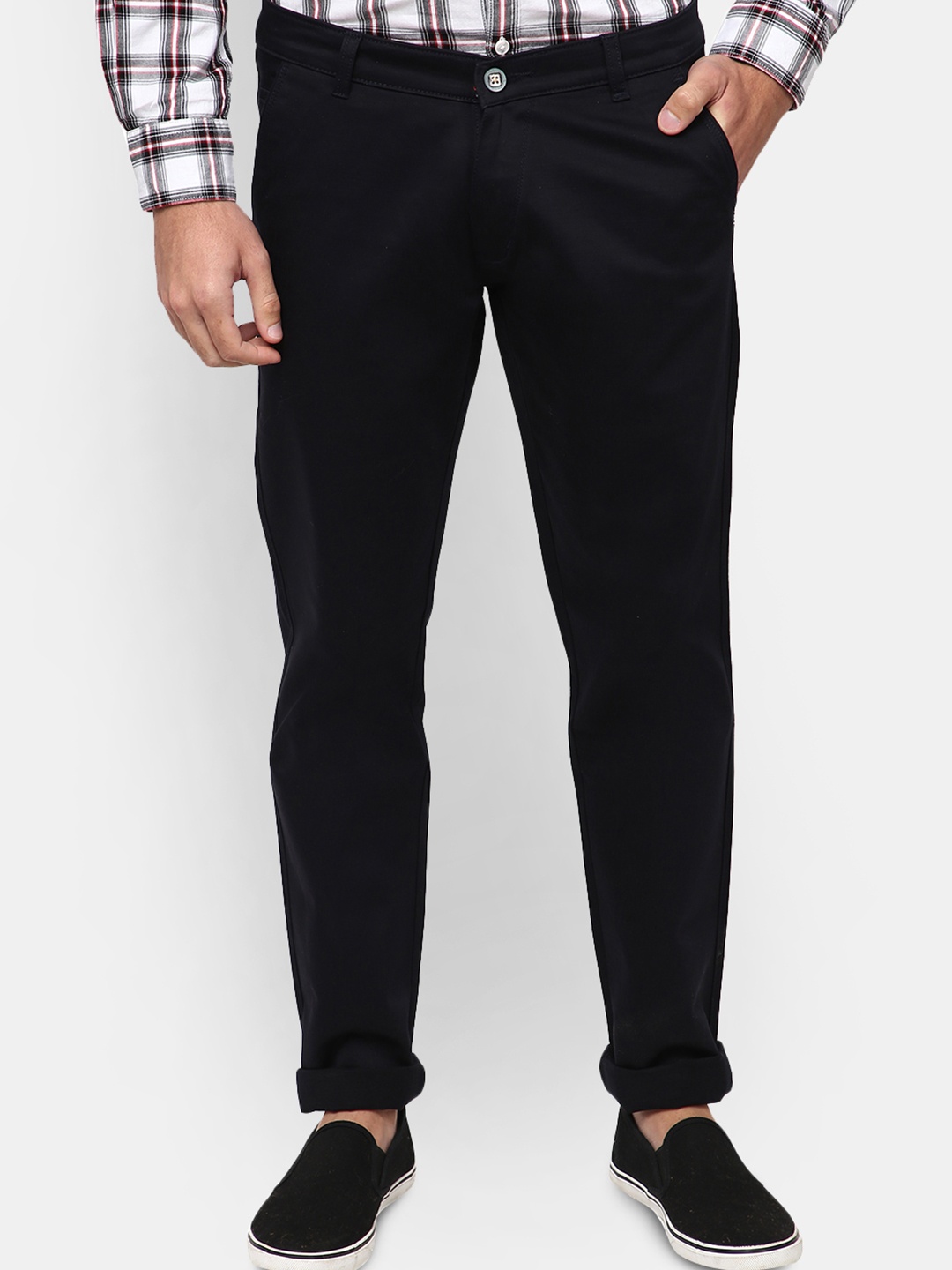 

V-Mart Men Navy Blue Slim Fit Cotton Chinos Trousers