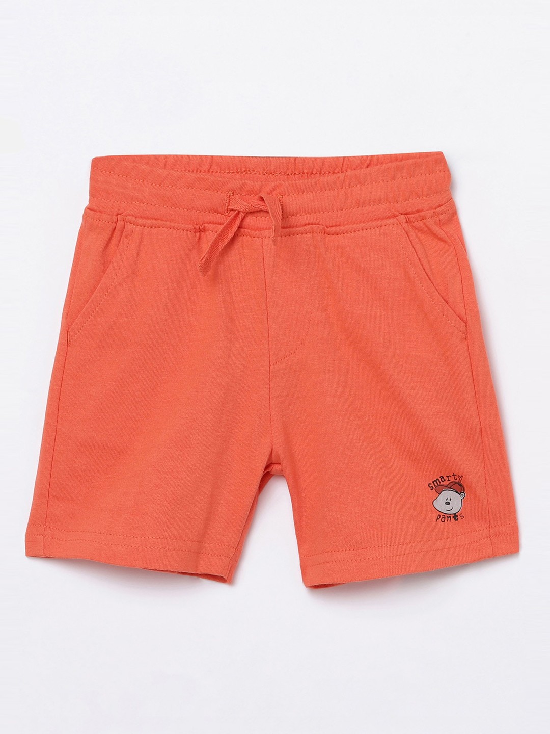 

Juniors Boys Coral Orange Cotton Shorts