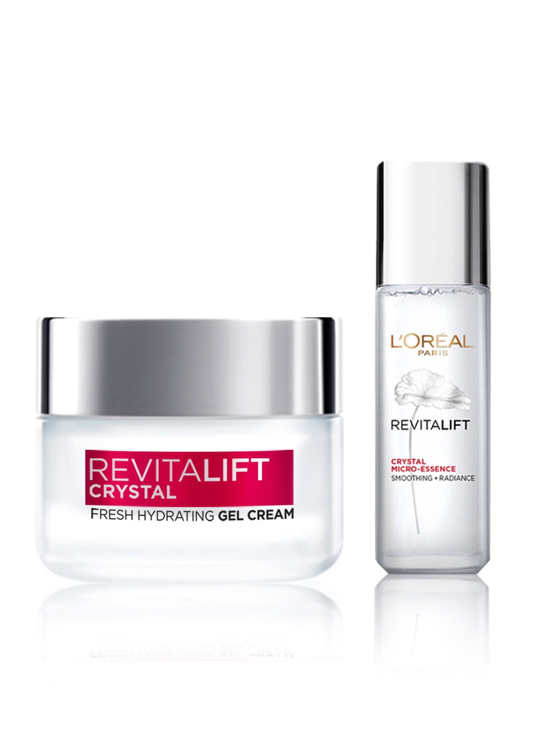 

LOreal Paris Revitalift Crystal Set of Gel Cream 15 ml & Face Serum 22 ml, White