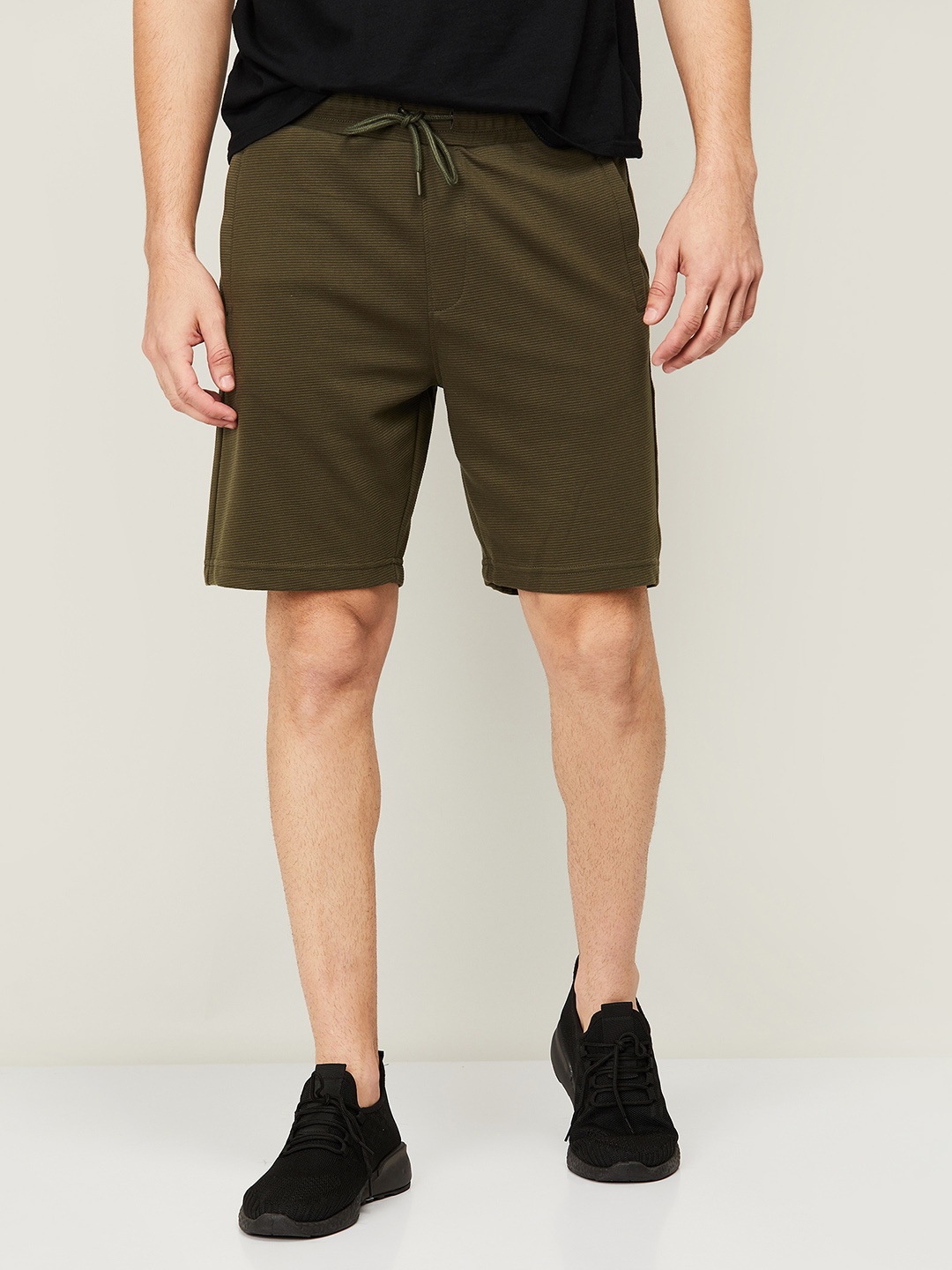 

Bossini Men Olive Green Sports Cotton Shorts