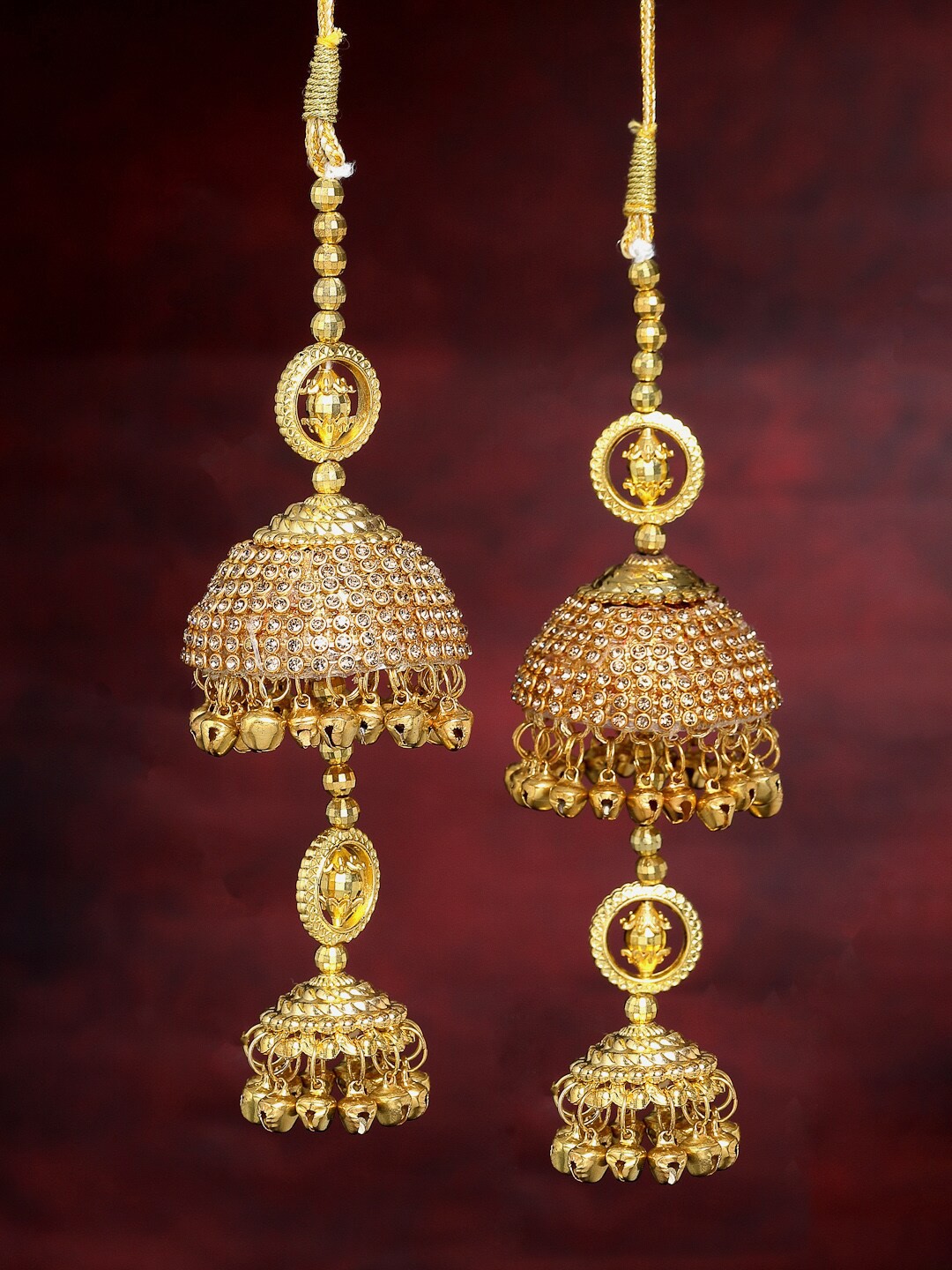 

PANASH Set of 2 Gold-Plated White Beaded Bridal Kaleeras