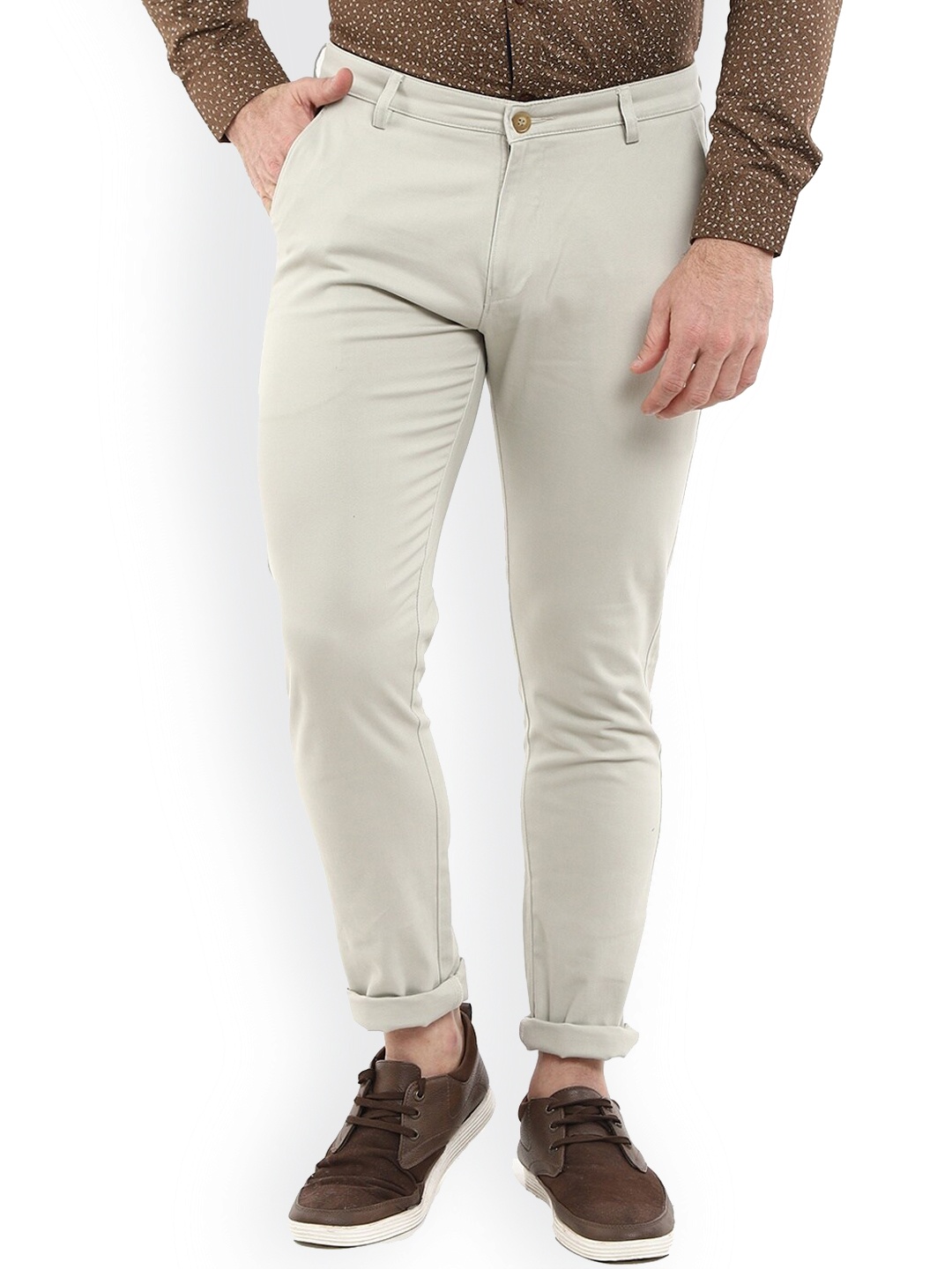 

V-Mart Men Grey Slim Fit Easy Wash Cotton Trousers